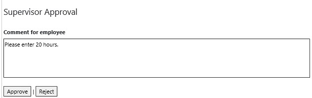 Example of the Approval section.