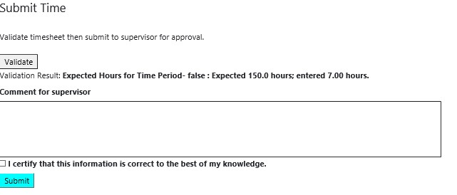 Example of summary tab.